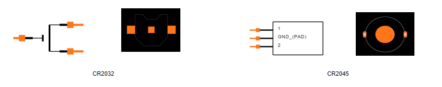  CR2032 vs CR2450: Symbol and Footprint