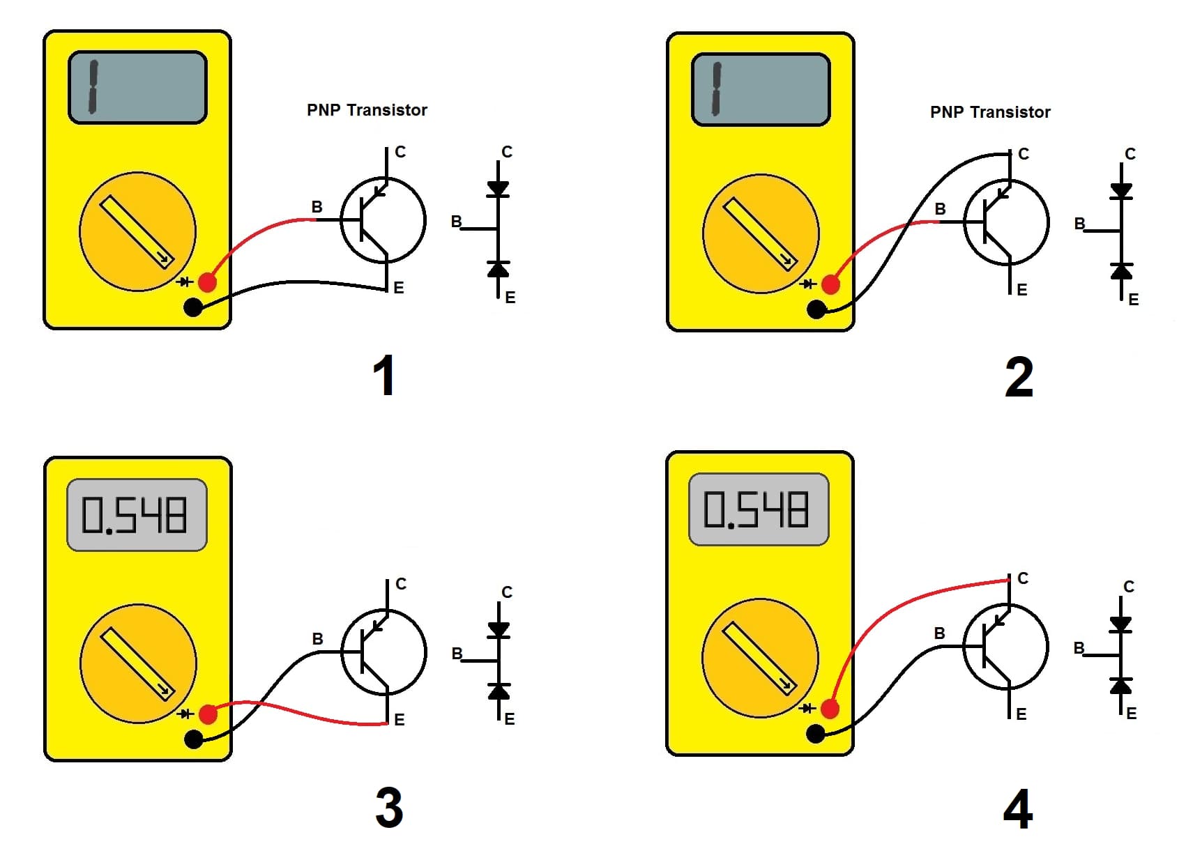 Using Multimeter with PNP Transistor