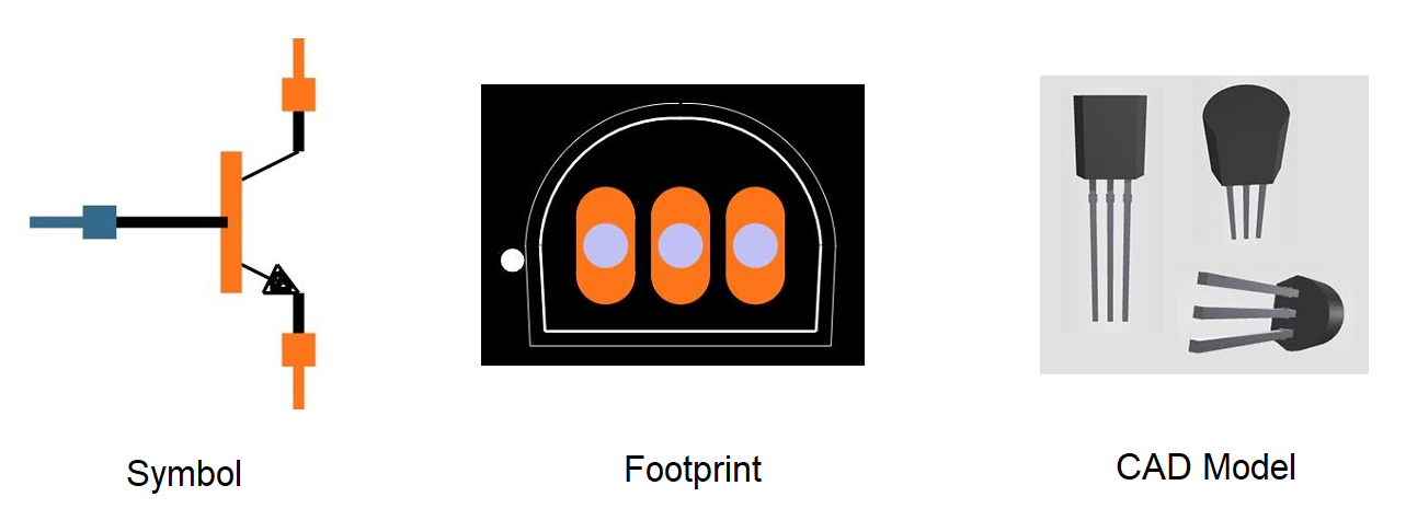 BC548 Symbol, Footprint, and CAD Model